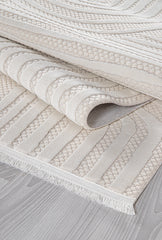 Rugs Depot Cream Modern Boyut BY006 Area Rug – Polypropylene and Polyester, Non‑Shed, Easy‑Clean, Durable | Bedroom, Study, Kids Room, Entryway