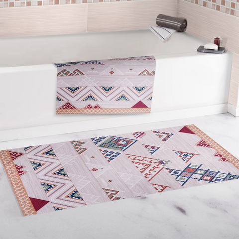 Rugs Depot - Bohemian Grey Striped Washable Rug, Design NL1002