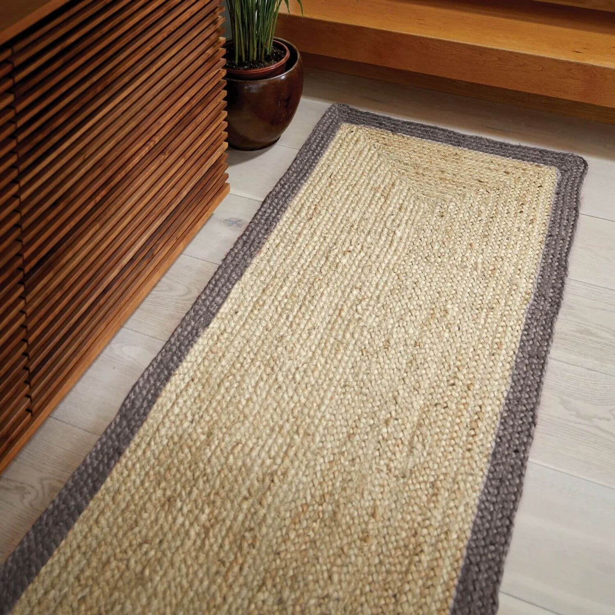 Bordered Grey Jute Rug — room photo 7