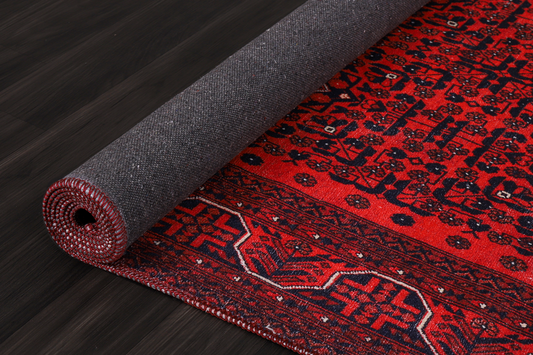Rugs Depot NH1317 – Machine Washable Bokhara Red Rug | Classic Geometric Oriental Carpet for Living Room & Bedroom