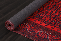 Rugs Depot NH1317 – Machine Washable Bokhara Red Rug | Classic Geometric Oriental Carpet for Living Room & Bedroom