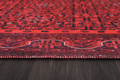 Rugs Depot NH1317 – Machine Washable Bokhara Red Rug | Classic Geometric Oriental Carpet for Living Room & Bedroom