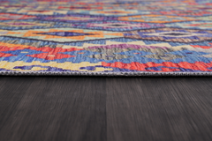 Rugs Depot NH1314 – Machine Washable Multicolor Kilim Rug | Tribal Diamond Geometric Carpet for Living Room, Bedroom & Dining