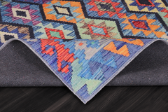 Rugs Depot NH1314 – Machine Washable Multicolor Kilim Rug | Tribal Diamond Geometric Carpet for Living Room, Bedroom & Dining