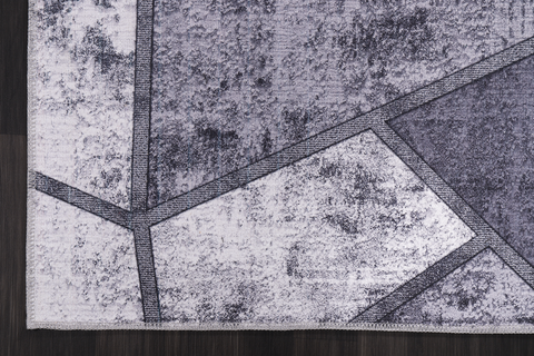 Rugs Depot Geometric Black & White Patchwork Washable Rug Design 4001