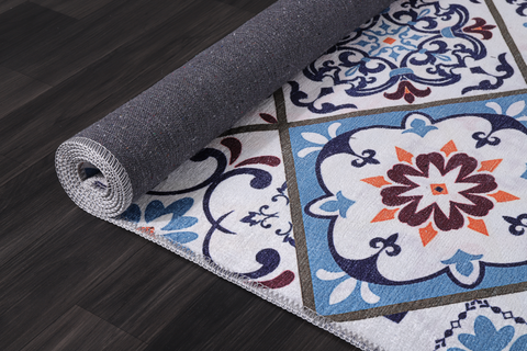 Rugs Depot Modern Beige Floral Washable Rug Design 4002