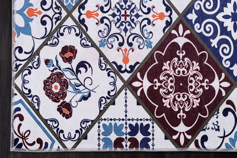 Rugs Depot Modern Beige Floral Washable Rug Design 4002