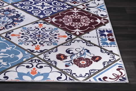 Rugs Depot Modern Beige Floral Washable Rug Design 4002