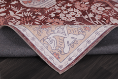 Rugs Depot Traditional Blue Abstract Washable Rug Design R4