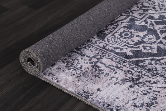 Rugs Depot Traditional Blue Abstract Washable Rug Design 1338