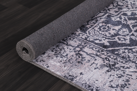 Rugs Depot Traditional Blue Abstract Washable Rug Design 1338