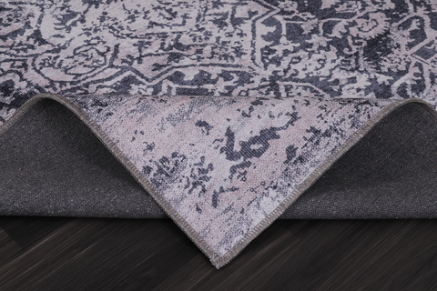 Rugs Depot Traditional Blue Abstract Washable Rug Design 1338