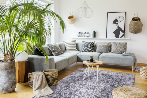 Rugs Depot Traditional Blue Abstract Washable Rug Design 1338