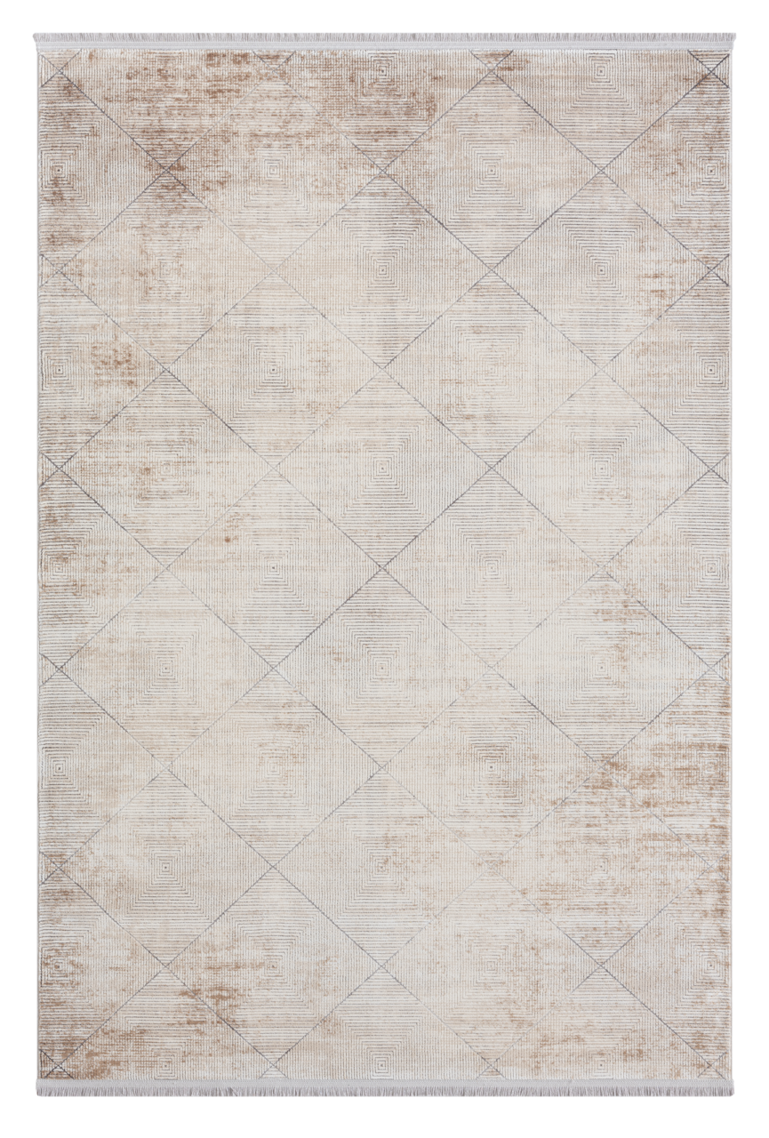Rugs Depot Beige Modern Mazzini 1490 Area Rug – 60% Viscose and 40% Acrylic, Non‑Shed, Easy‑Clean, Durable | Bedroom, Study, Kids Room, Entryway