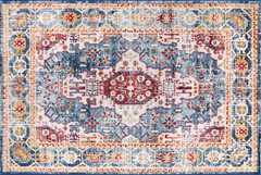 Vintage Area Rug 7664 – Burgundy & Blue Royal Medallion