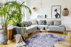 Rugs Depot Traditional Blue Abstract Medallion Washable Rug Design 1487