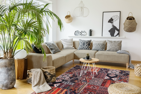 Rugs Depot Kilim Red Medallion Patchwork Washable Rug Design 1306