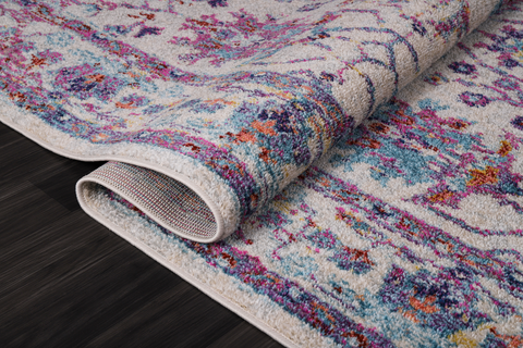 Vintage Area Rug 7658 – Purple Distressed Floral