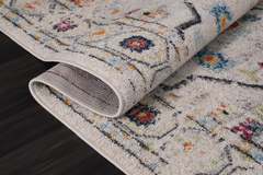 Vintage Area Rug 7655 – Light Grey Traditional Medallion