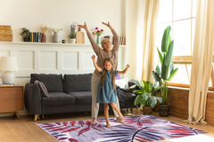 Rugs Depot Modern Beige Floral Washable Rug Design 3001