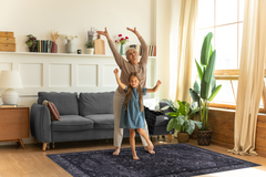 Rugs Depot Tribal Black Geometric Medallion Washable Rug Design 1318