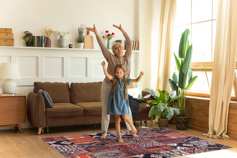 Rugs Depot Kilim Red Medallion Patchwork Washable Rug Design 1306