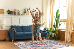 Vintage Area Rug 7664 – Burgundy & Blue Royal Medallion