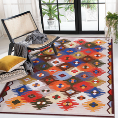 Rugs Depot NH303 – Machine Washable Multicolor Kilim Rug | Traditional Anatolian Geometric Carpet for Living Room, Bedroom & Dining