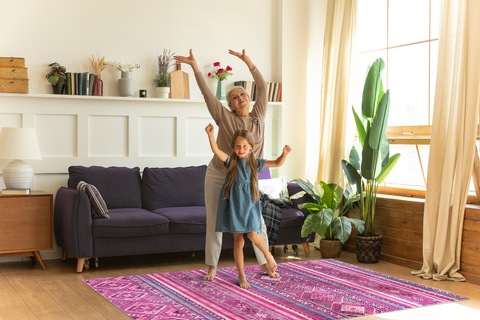 Rugs Depot Bohemian Pink Striped Washable Rug Design 1322P