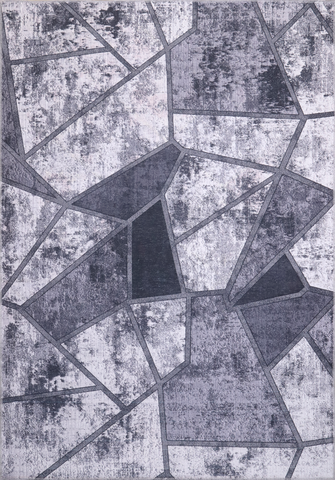 Rugs Depot Geometric Black & White Patchwork Washable Rug Design 4001