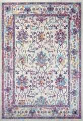 Vintage Area Rug 7658 – Purple Distressed Floral
