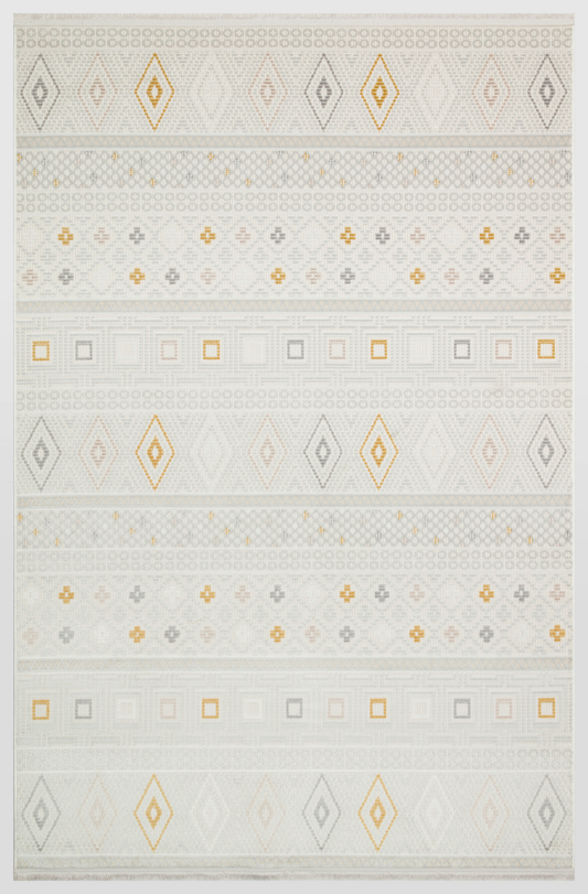 Rugs Depot Cream Modern Cunda CN013 Area Rug – 100% Acrylic, Non‑Shed, Easy‑Clean, Durable | Bedroom, Study, Kids Room, Entryway