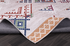 Rugs Depot - Bohemian Grey Striped Washable Rug, Design NL1002