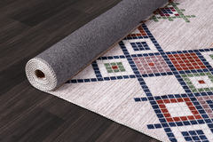 Rugs Depot - Bohemian Grey Striped Washable Rug, Design NL1002