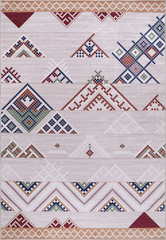 Rugs Depot - Bohemian Grey Striped Washable Rug, Design NL1002