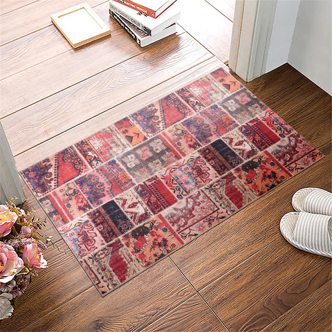 Rugs Depot Kilim Red Medallion Patchwork Washable Rug Design 1306