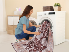 Rugs Depot Traditional Blue Abstract Washable Rug Design R4