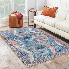 Rugs Depot Ð Kilim Red Medallion Washable Rug Ð Design NL1015