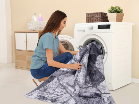 Rugs Depot Geometric Black & White Patchwork Washable Rug Design 4001