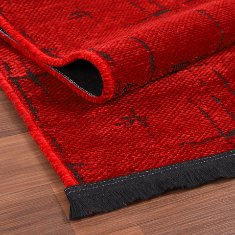Machine Washable Rug NT201 – RED Soft Chenille