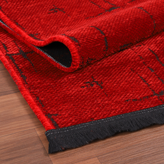 Machine Washable Rug NT201 – RED Soft Chenille
