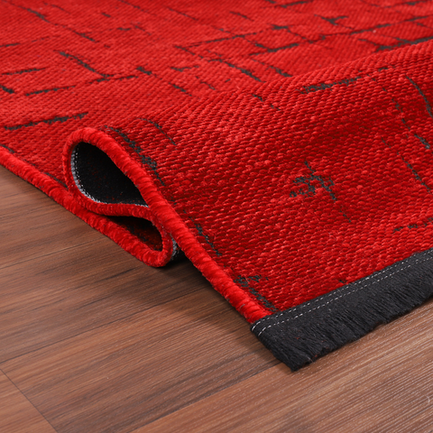 Machine Washable Rug NT201 – RED Soft Chenille