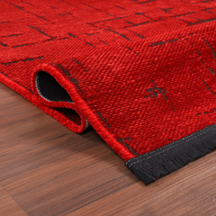 Machine Washable Rug NT201 – RED Soft Chenille