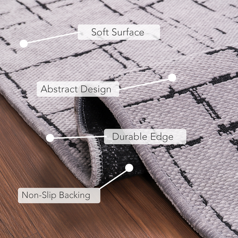 Machine Washable Rug NT201 – GREY Soft Chenille