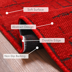 Machine Washable Rug NT201 – RED Soft Chenille