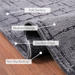 Machine Washable Rug NT201 – DARK GRAY Soft Chenille