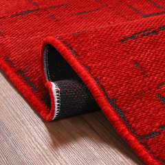 Machine Washable Rug NT201 – RED Soft Chenille