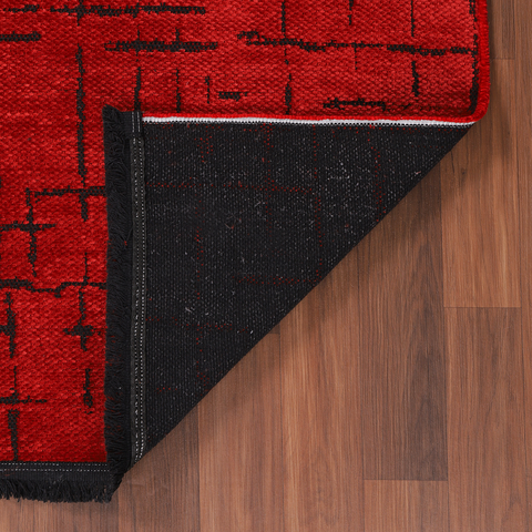 Machine Washable Rug NT201 – RED Soft Chenille