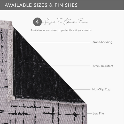 Machine Washable Rug NT201 – GREY Soft Chenille