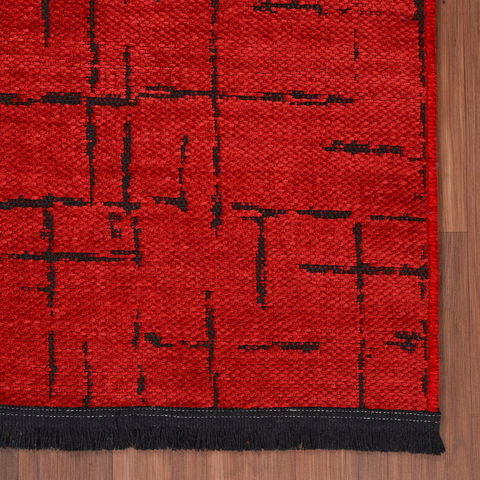 Machine Washable Rug NT201 – RED Soft Chenille